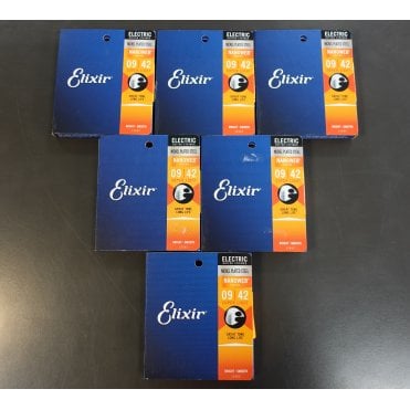 Elixir Nanoweb 12002 9-42 Electric Guitar Strings Quantity 6 