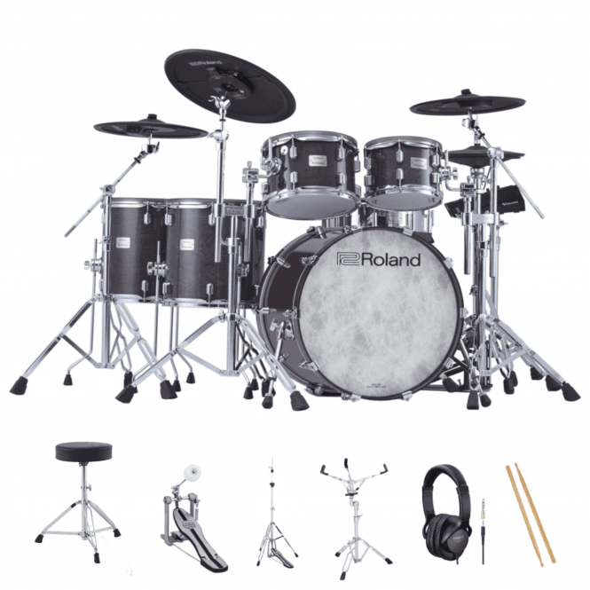 Roland  VAD716 V-Drums Electronic Drum Kit Gloss Ebony Standard Package