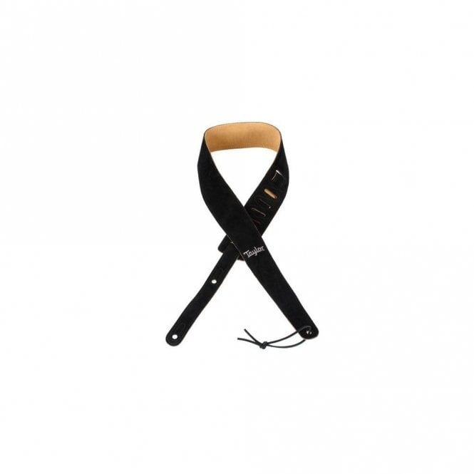 Taylor Guitar Strap Black Embroidered Suede 2.5